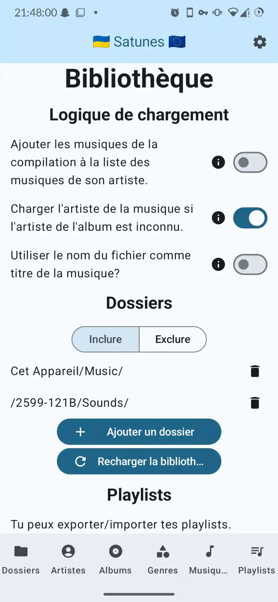 Capture d'écran satunes n°13